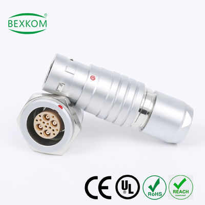 Coque métallique cuivre chromé blindage électromagnétique étanche à l'eau à haute consommation push pull verrouillé compatible avec les connecteurs circulaires LEMO ODU Fischer
